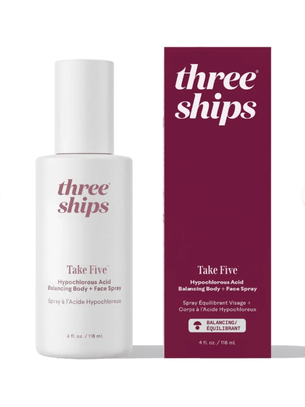 Three ships Take Five Hypochlorous Acid Balancing Body + Face Spray NWT